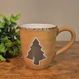 PEAK TIME Cabin Collection Stoneware Ceramic Mug with Tree Design
